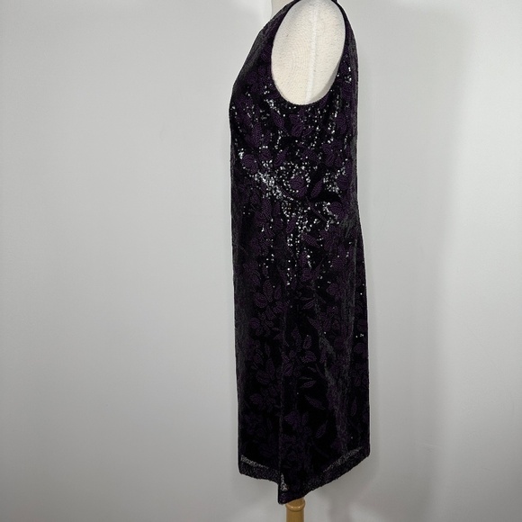 Lauren by Ralph Lauren Purple Sequin Netting Party Dress Sz 12 - Picture 5 of 9